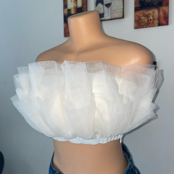 NWT STEVE MAIDEN ELAINE TULLE CROP TOP SIZE S - Picture 4 of 10